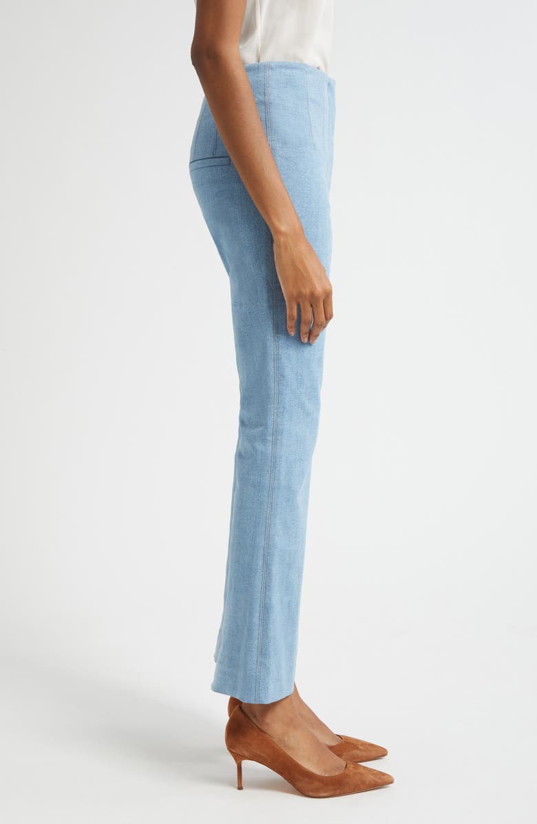 Veronica Beard Hawthorne Clean Waist Stretch Cotton Pants, Alternate, color, Blue Mirage