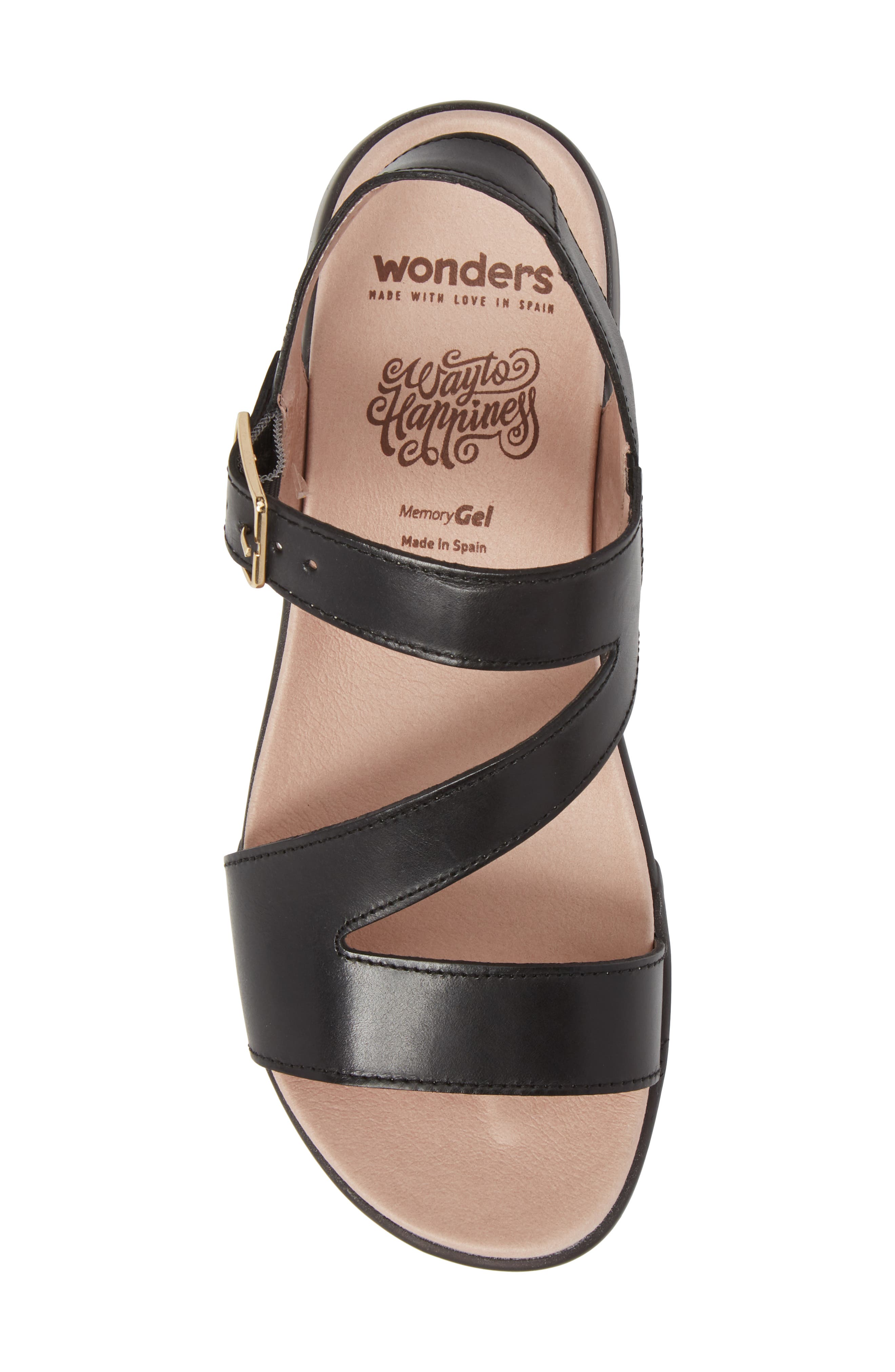 Platform Wedge Sandal, Alternate, color, BLACK LEATHER