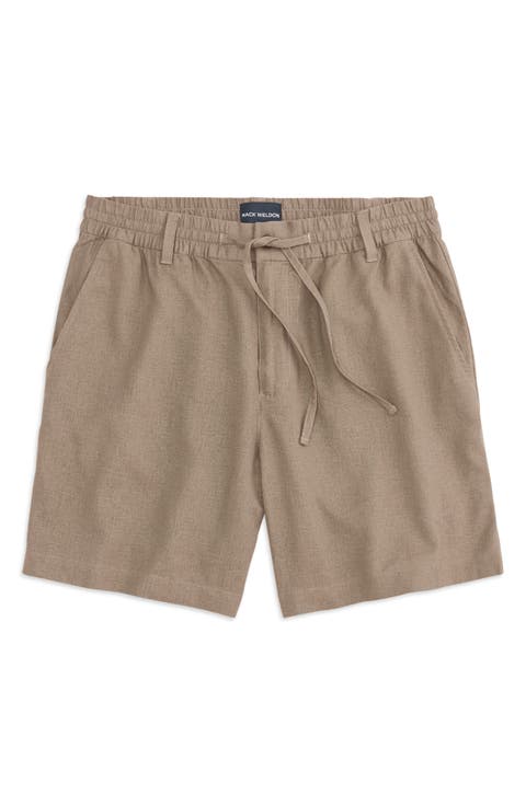 Linen Blend Drawstring Shorts