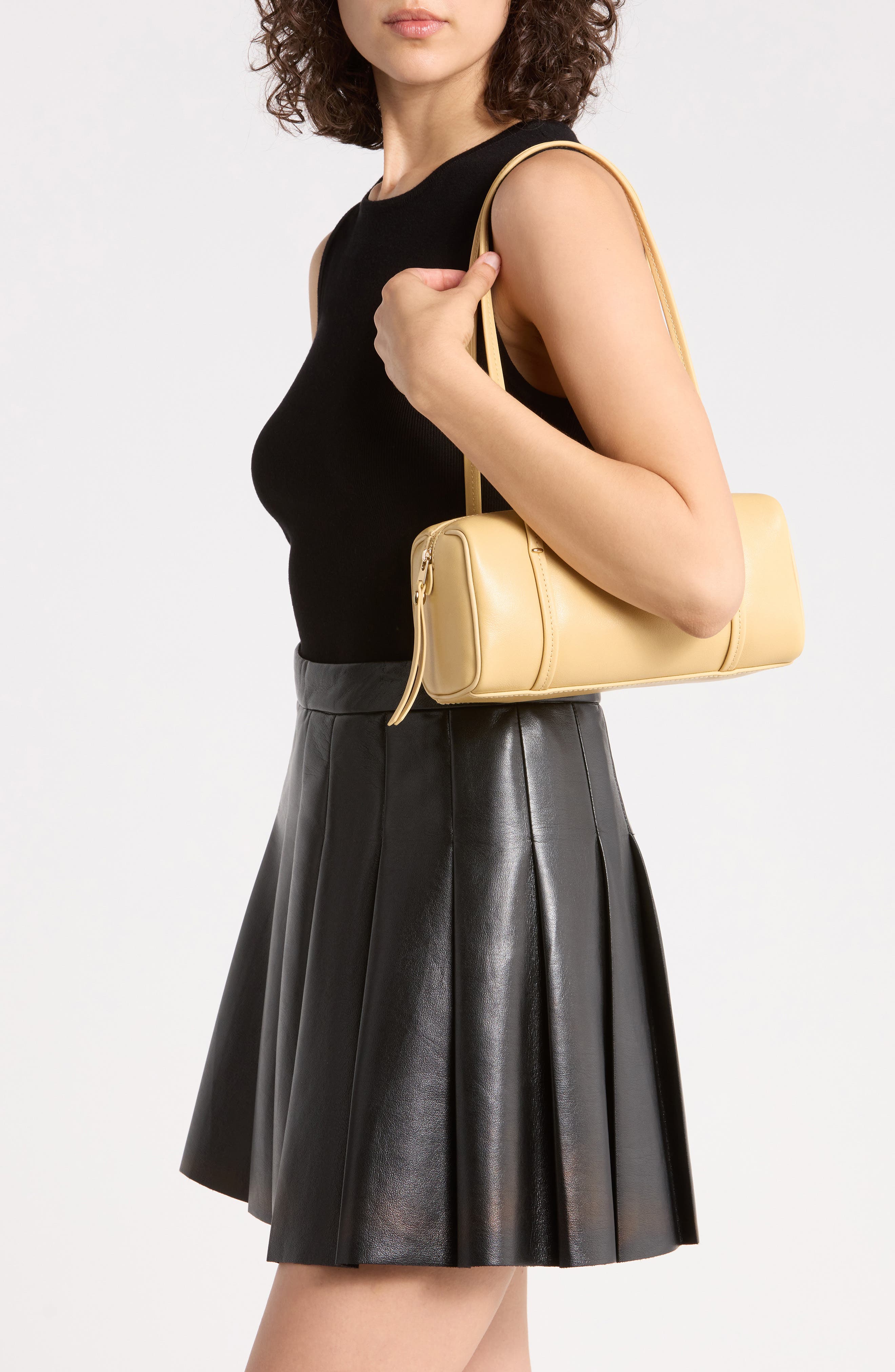 Modern Legacy Mini Leather Shoulder Bag, Alternate, color, YELLOW CLAY