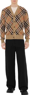 Burberry Check Wool Mohair Blend Cardigan