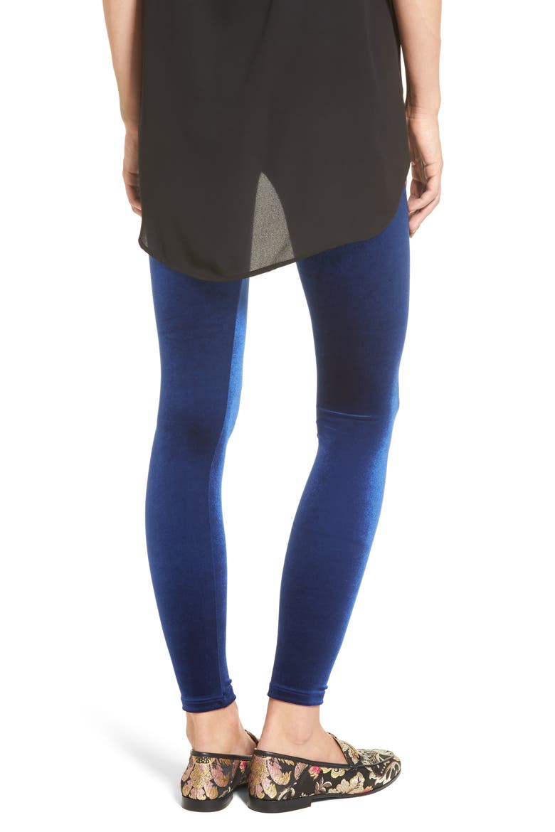 Perfect Control Top Velvet Leggings, Alternate, color, SAPPHIRE