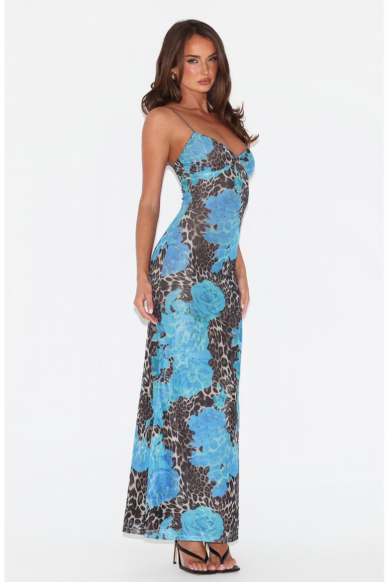 Julianna Printed Maxi Dress, Alternate, color, BLUE LEOPARD