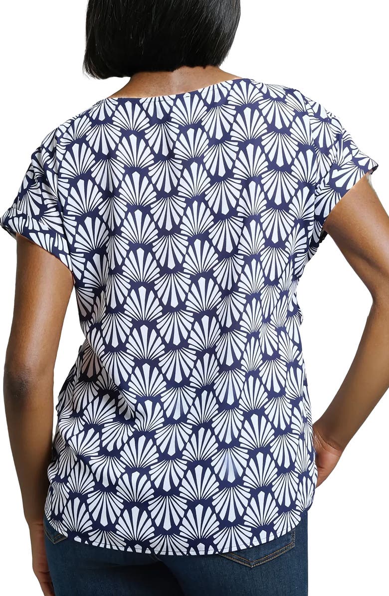 Jones New York Print Side Button Detail Crepe Top, Alternate, color, 