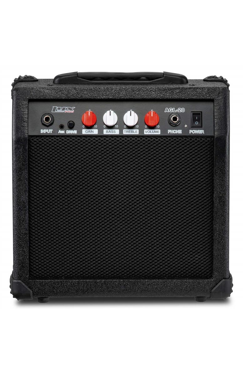 Lyxpro 20 Watt Electric Guitar Amplifier with Headphone Jack, Aux Input & More, Main, color, Black