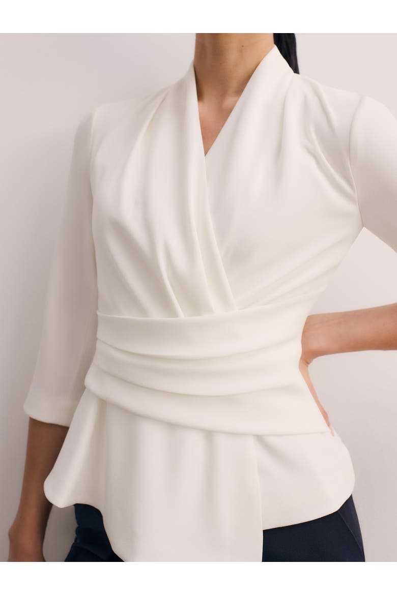 Clever Crepe Belleville Blouse, Alternate, color, White