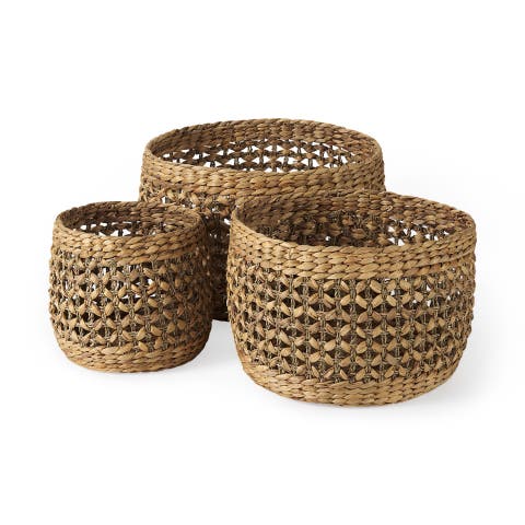 Dakota Set of 3 Seagrass Round Basket