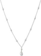 SAMUEL B. Sterling Silver 5mm Pearl Station Necklace