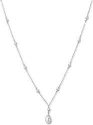SAMUEL B. Sterling Silver 5mm Pearl Station Necklace