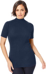 Jessica London Rib Mockneck Sweater