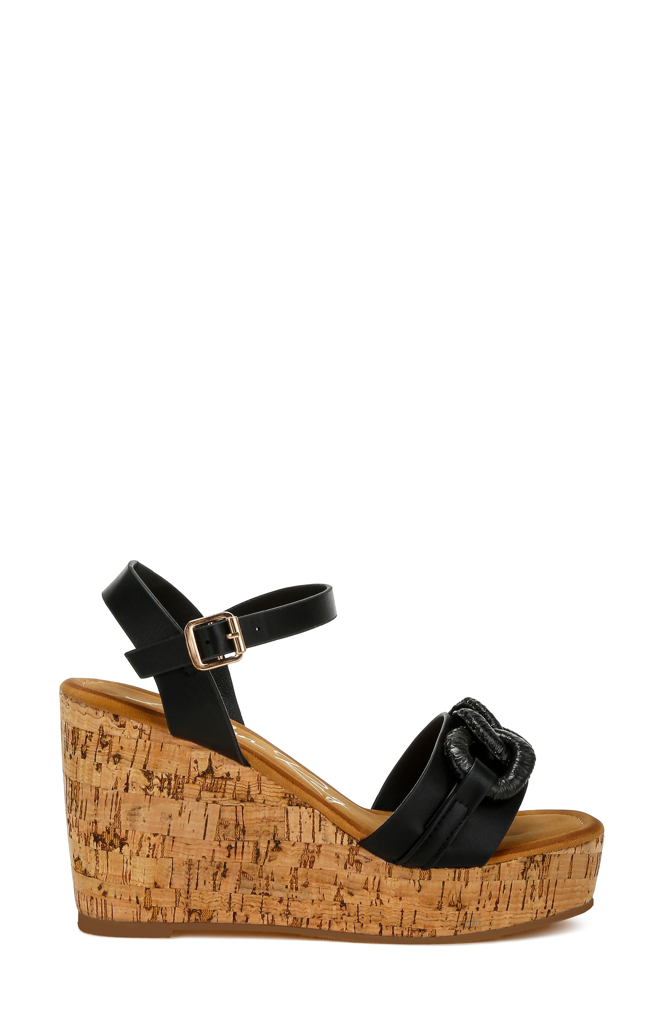 LONDON RAG Emelda Platform Wedge Sandal, Alternate, color, Black