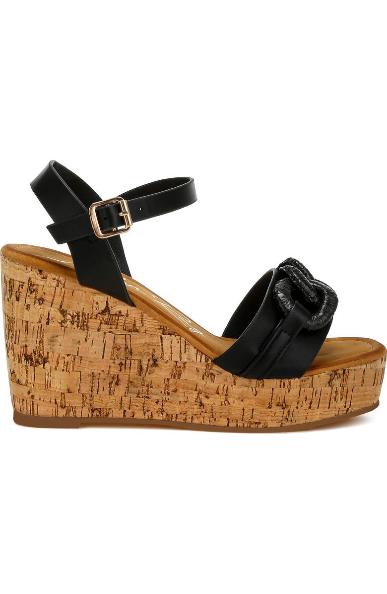 LONDON RAG Emelda Platform Wedge Sandal, Alternate, color, Black