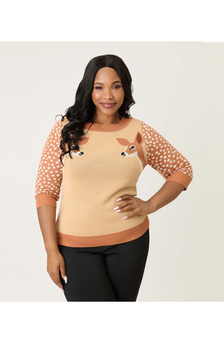 Unique Vintage Plus Size Minou Sweater, Alternate, color, Beige