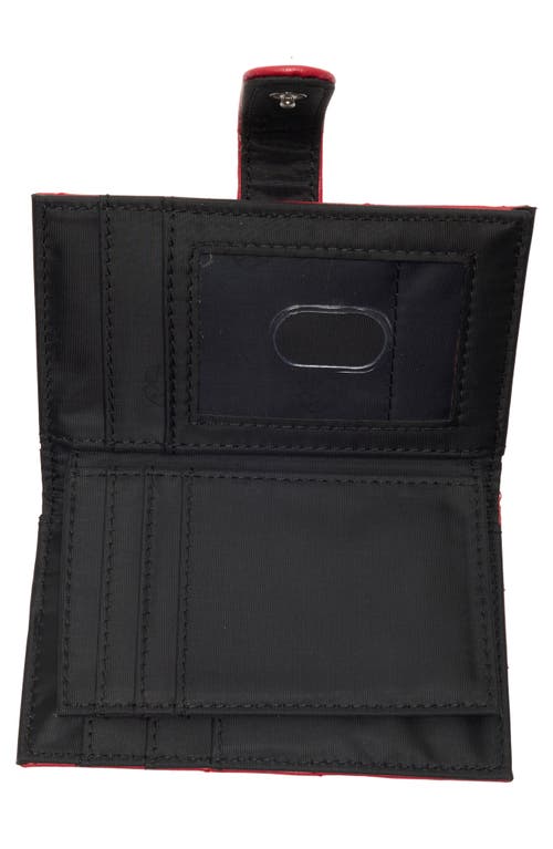 Mundi Small Leather Goods Debbie Quilted Card Case In Red