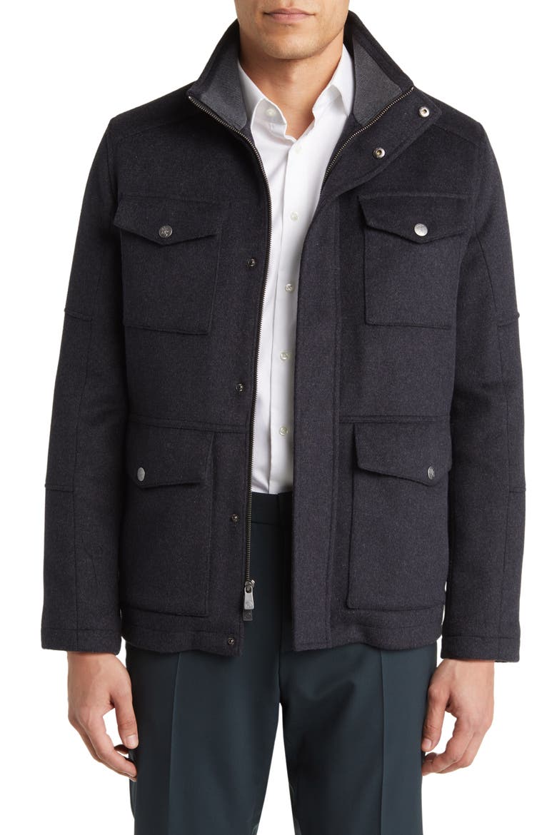 Greeley Wool Blend Field Jacket, Main, color, CHARCOAL