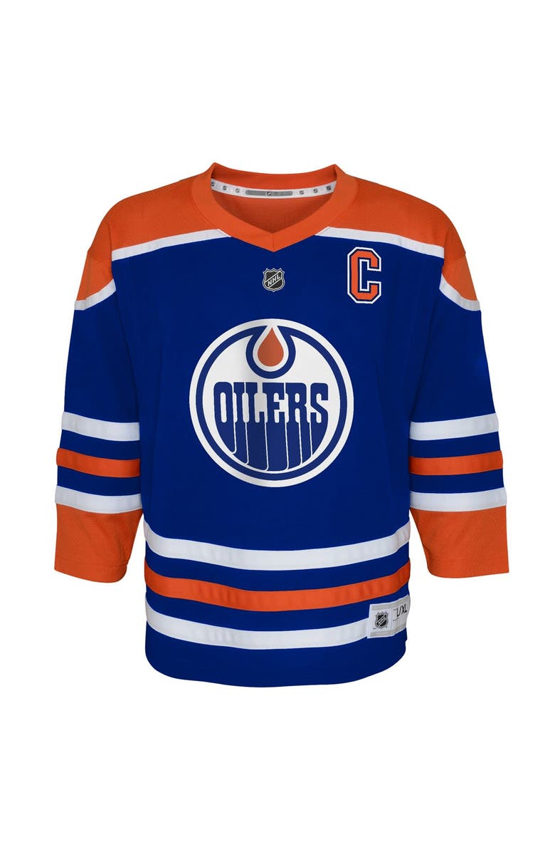 Outerstuff Youth Connor McDavid Royal Edmonton Oilers Home Replica Player Jersey, Alternate, color, 