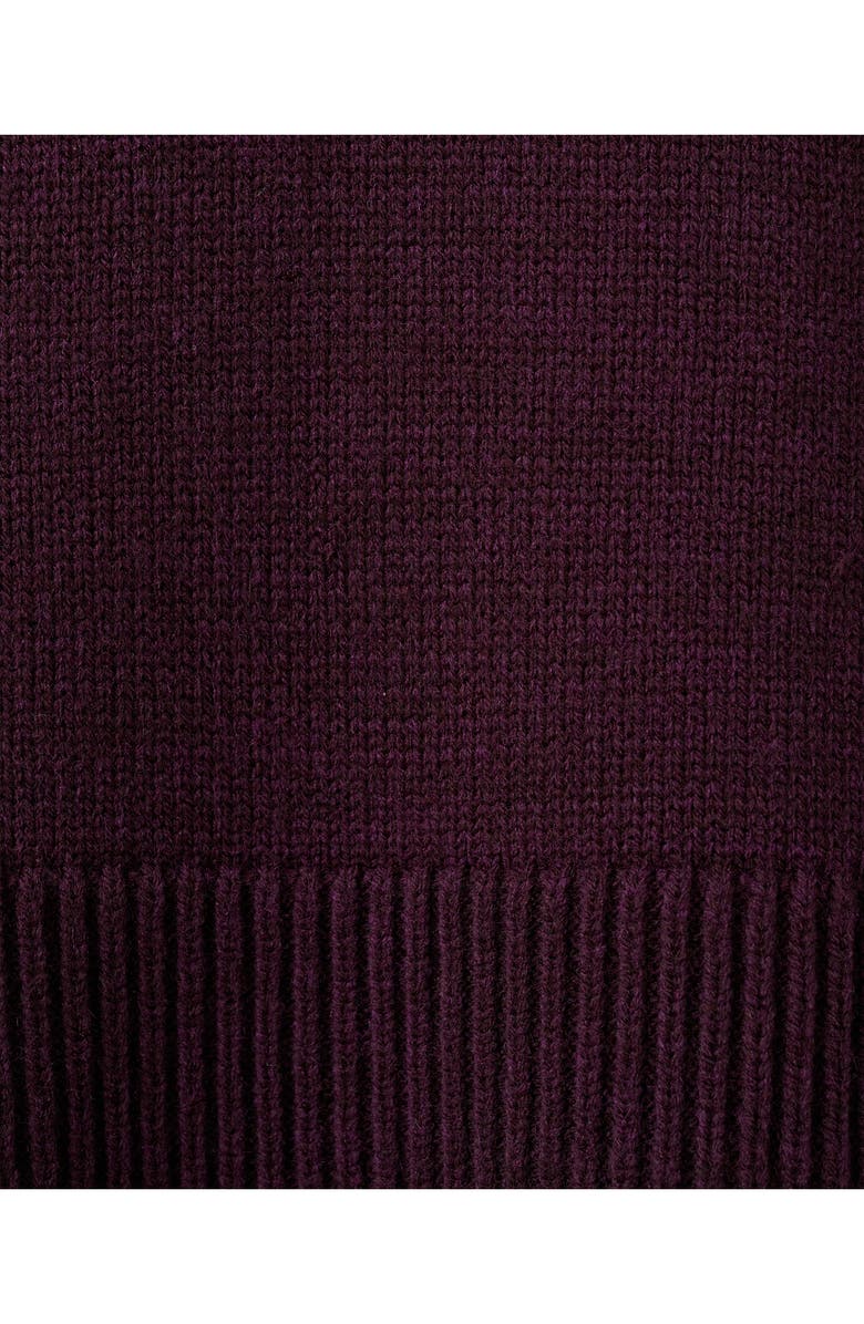 MANGO Ribbed Trim Turtleneck Sweater, Alternate, color, Wine