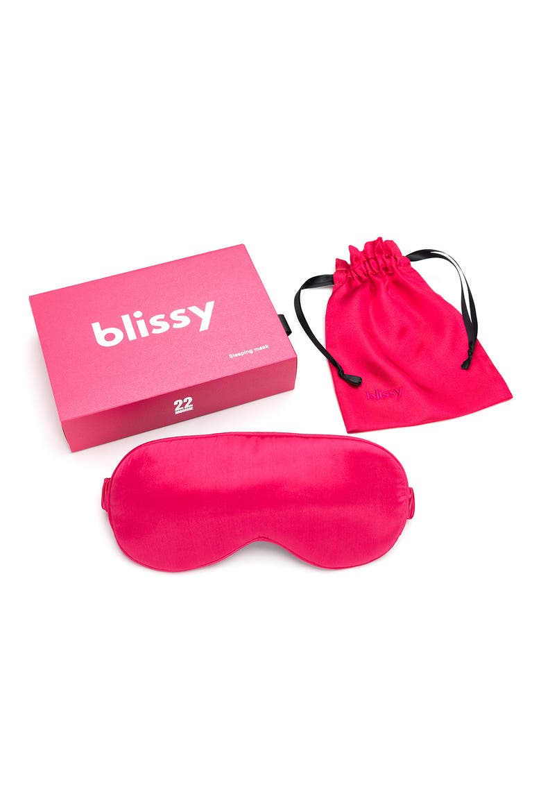 Silk Sleep Mask, Alternate, color, HIBISCUS