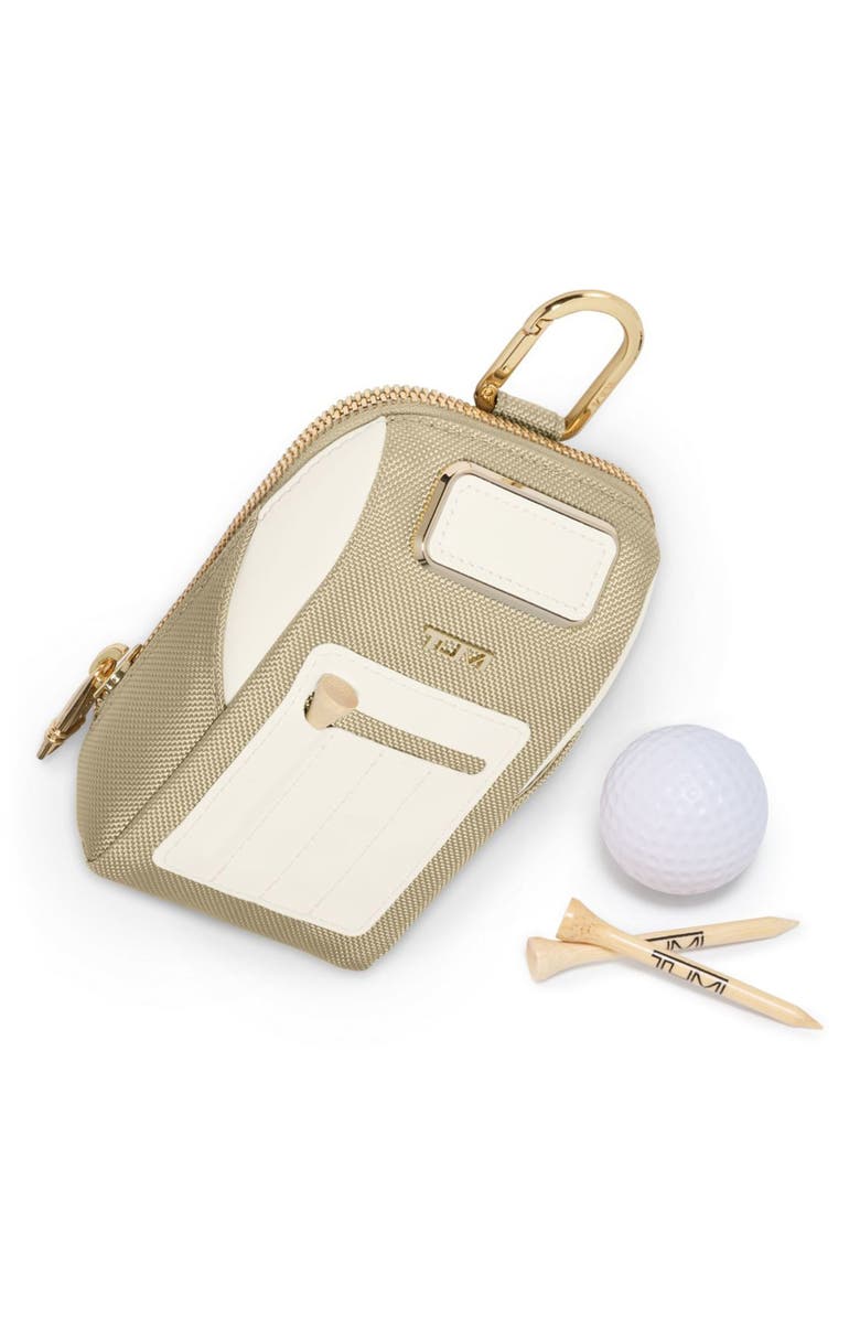 TUMI Golf Pouch with Tees, Alternate, color, Off White/ Tan