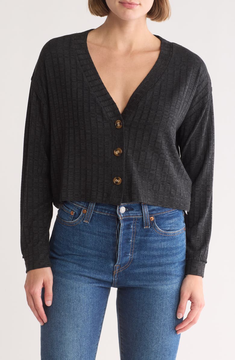 Billabong Keep On Button Front Crop Cardigan, Main, color, 