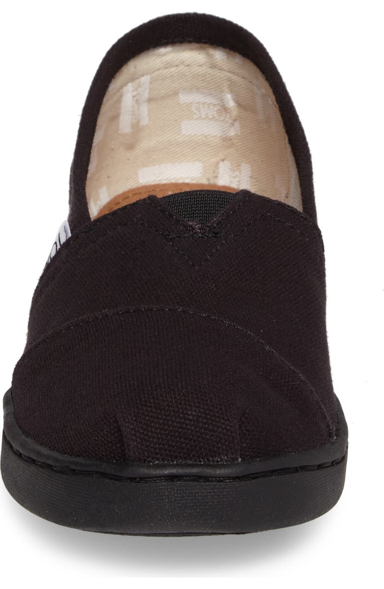 TOMS Kids' Alpargata Slip-On, Alternate, color, Black Canvas