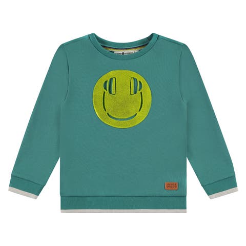 'Headphones Smile' Terry Crewneck Sweatshirt