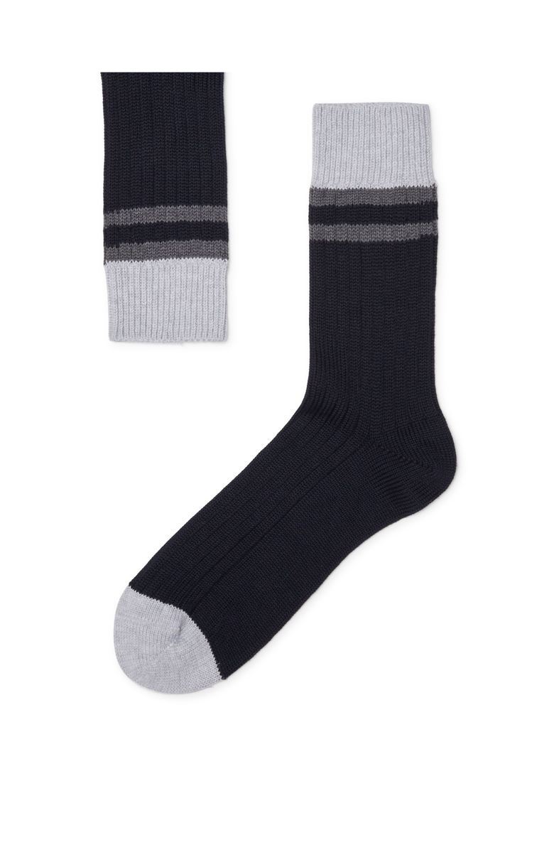 Brunello Cucinelli Socks with stripes, Main, color, Navy Blue