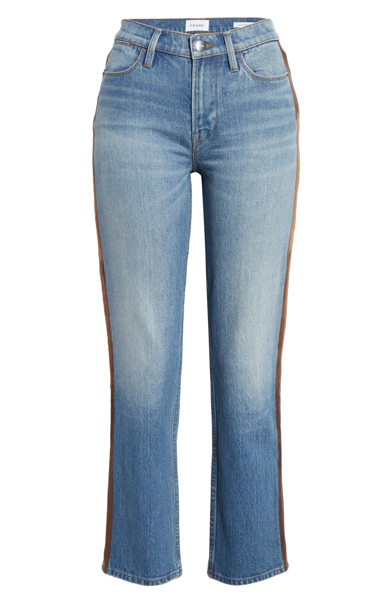 FRAME Le High Straight Side Panel Jeans, Alternate, color, 
