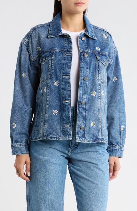Embroidered Denim Trucker Jacket