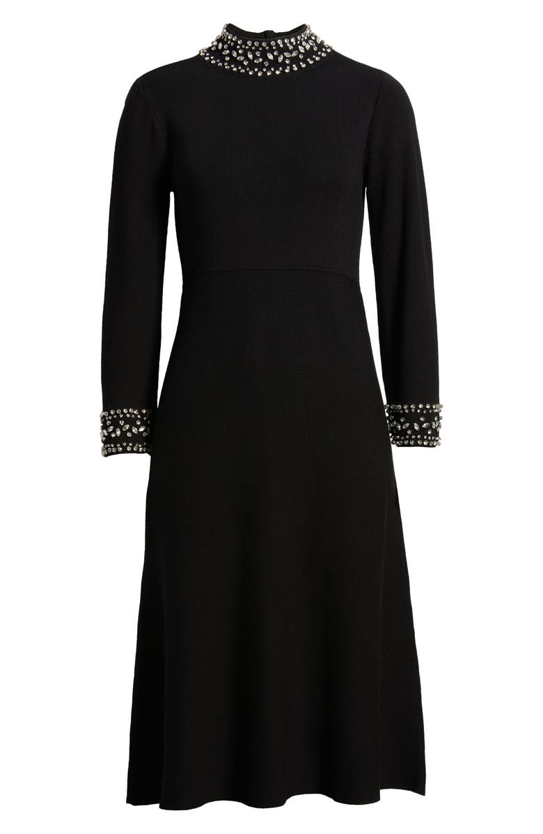Anne Klein Embellished Long Sleeve Dress, Alternate, color, 