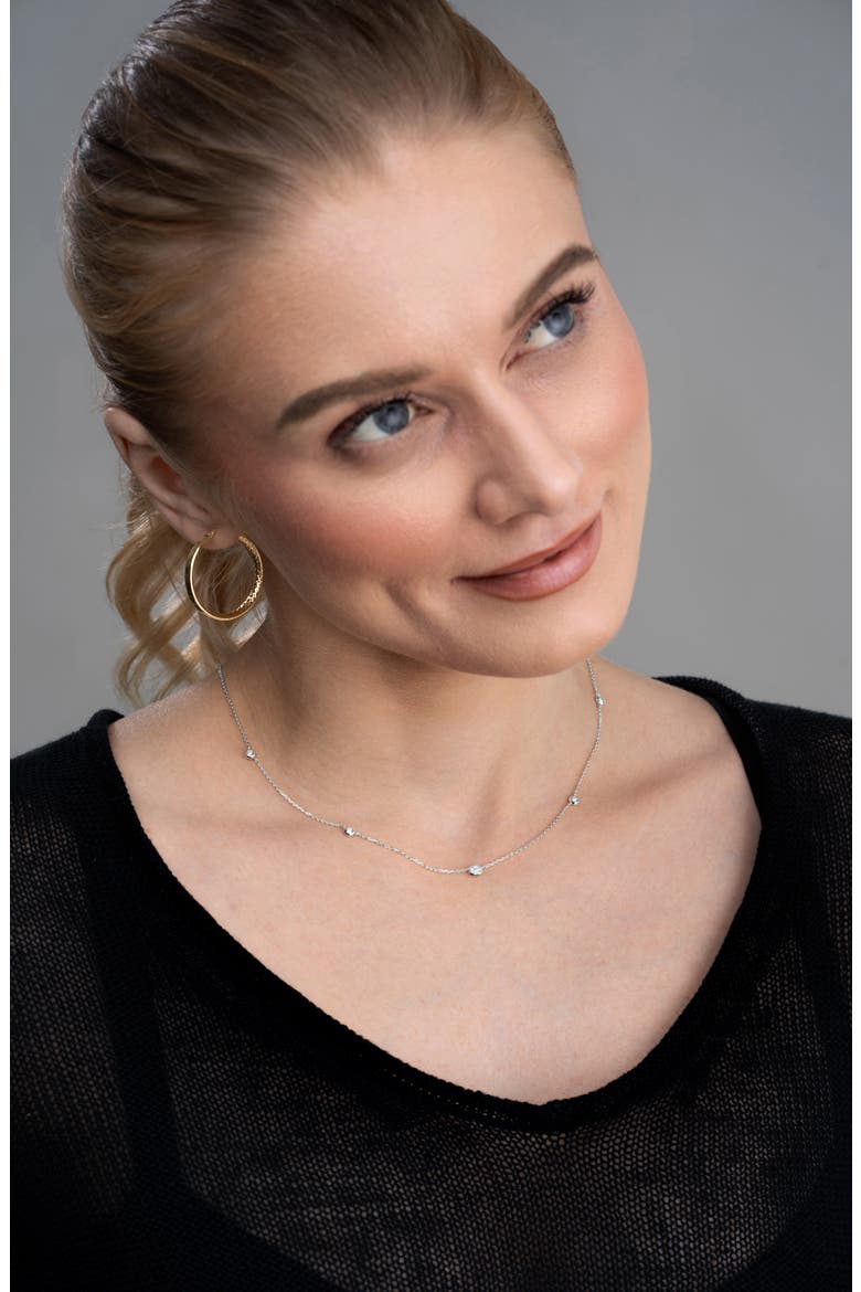 Monaco Diamond Station Necklace (Nordstrom Exclusive), Alternate, color, 18K WHITE GOLD