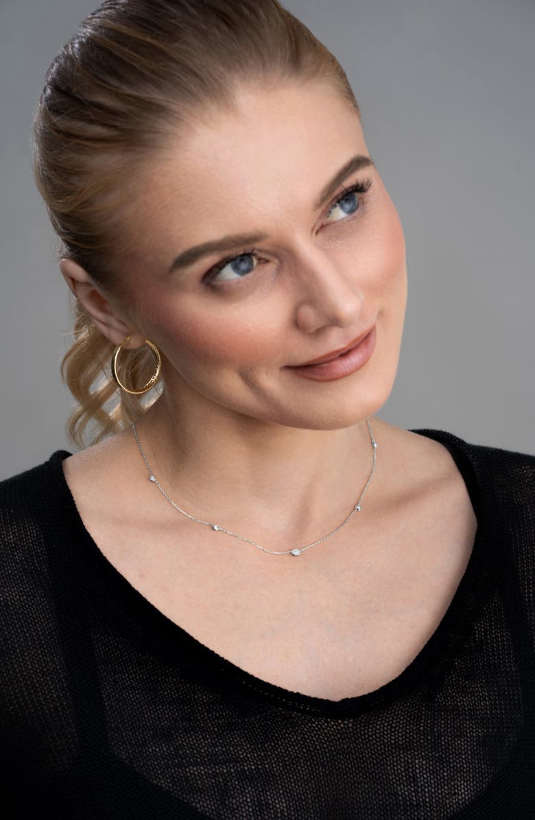 Bony Levy Monaco Diamond Station Necklace, Alternate, color, 18K White Gold