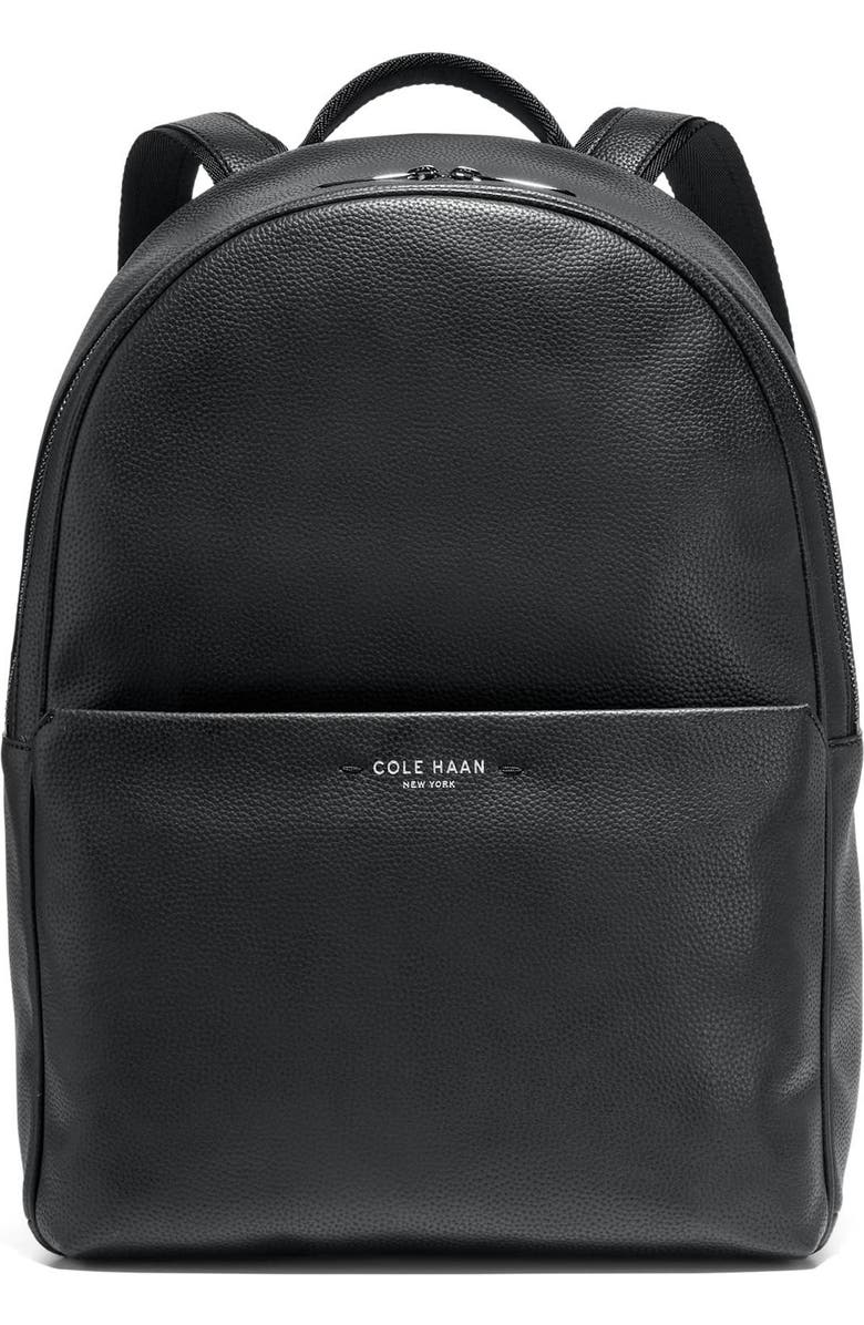 Cole Haan Belmont Leather Backpack, Main, color, Black