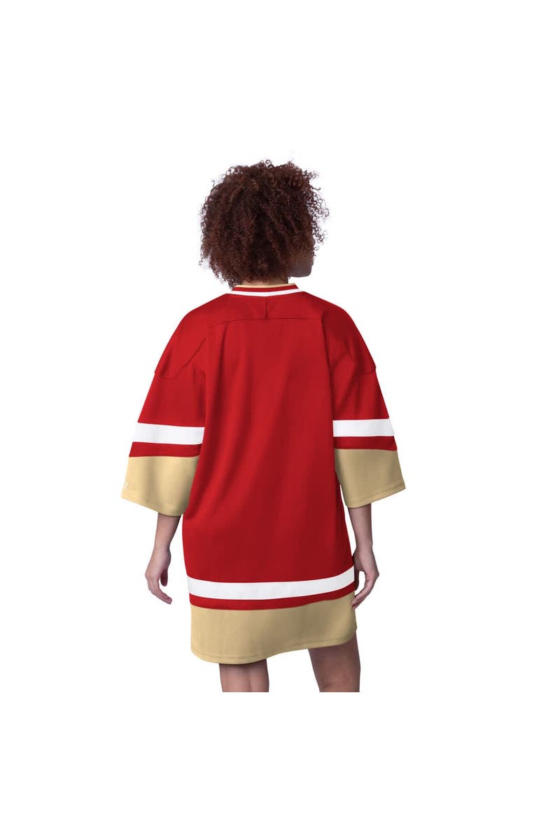 STARTER Women's Starter Scarlet San Francisco 49ers Slap Shot 3/4 Sleeve Sneaker Dress, Alternate, color, Scarlet