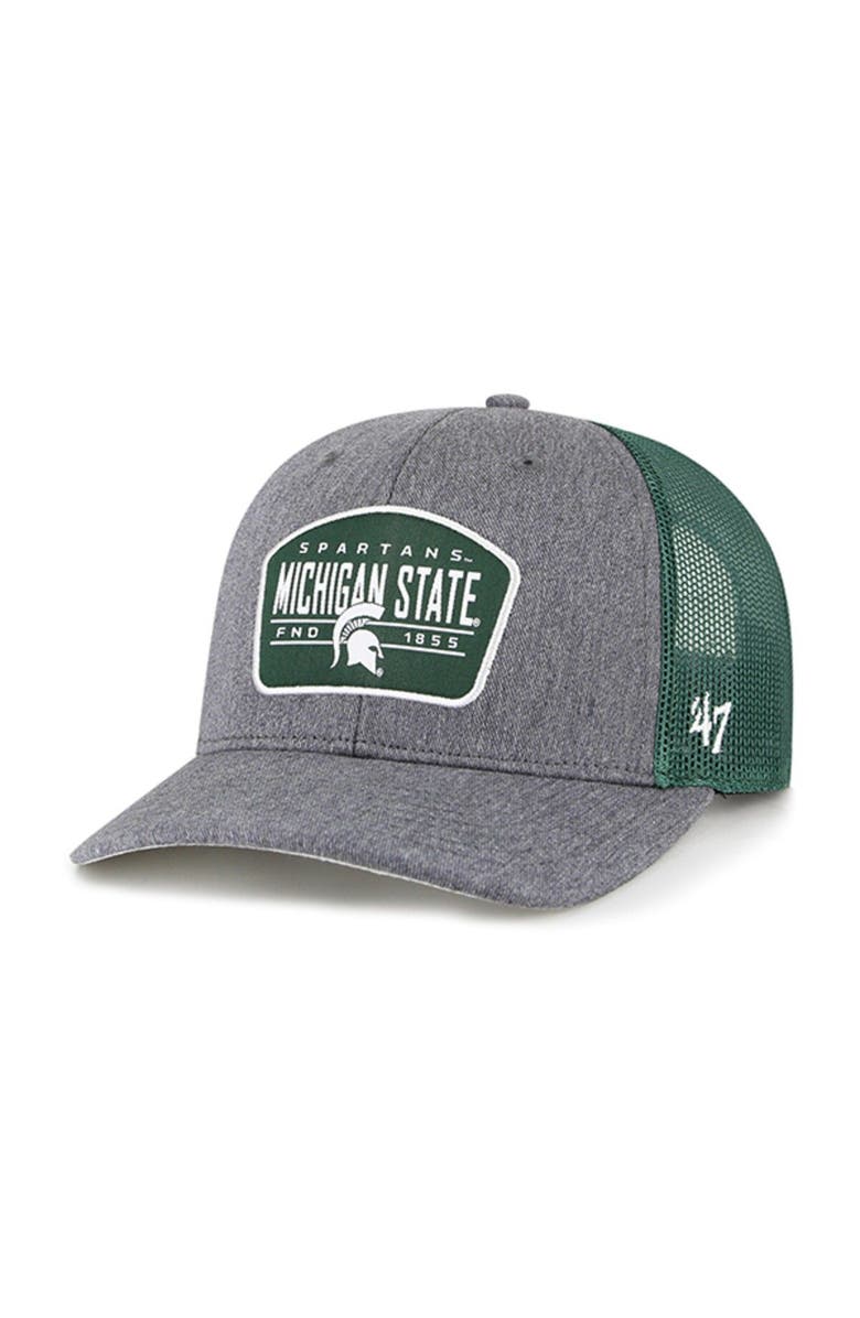 '47 Men's '47  Charcoal Michigan State Spartans Slate Trucker Snapback Hat, Main, color, Charcoal