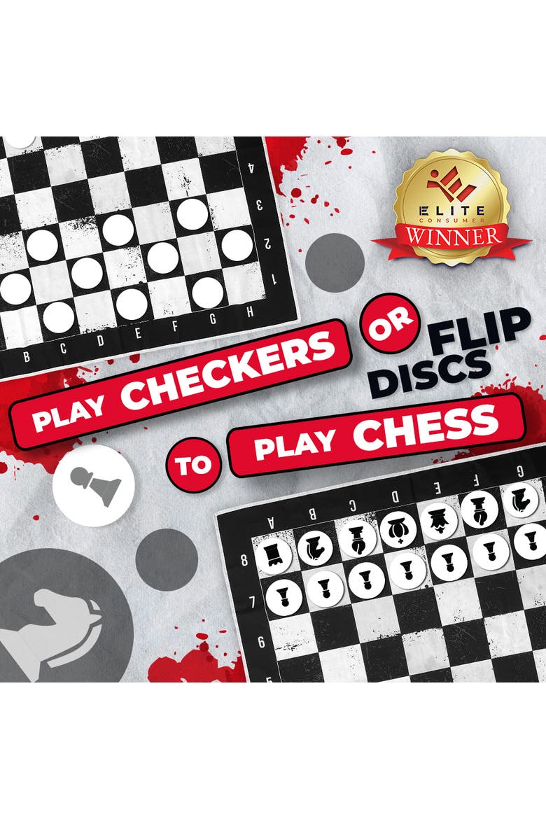 Giant Checkers, Chess, & Chess Tac Toe Game, Alternate, color, Black, White
