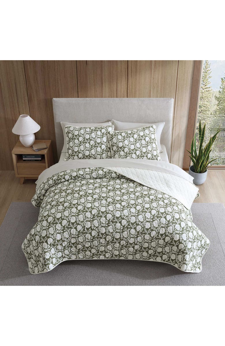 Eddie Bauer Garden Bloom Cotton King Quilt Set, Alternate, color, Green