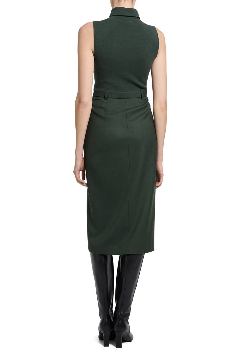 Belted Sleeveless Sheath Dress, Alternate, color, IVY