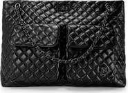 BADGLEY MISCHKA Diana Quilted Vegan Leather Weekender Duffel Bag