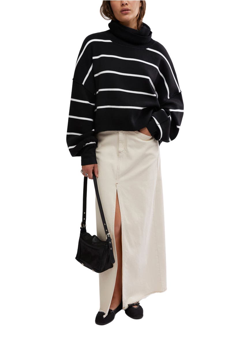 Paulie Stripe Turtleneck Sweater, Alternate, color, SMOKED PEARL COMBO