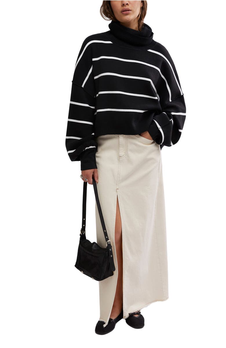 Free People Paulie Stripe Turtleneck Sweater, Alternate, color,