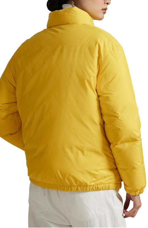 Polo Ralph Lauren Logo Down Puffer Jacket In Yellow