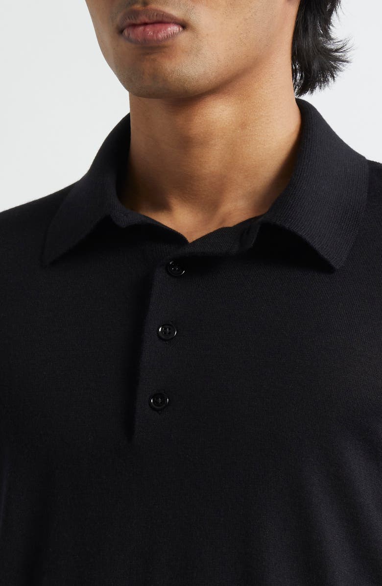 TOM FORD Fine Gauge Cashmere & Silk Polo Sweater, Alternate, color, Lb999 Black