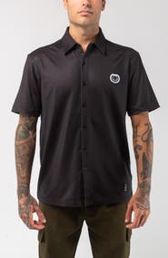 VAST Aqua Terra Night Shade Tech Short Sleeve Performance Button-Up Shirt