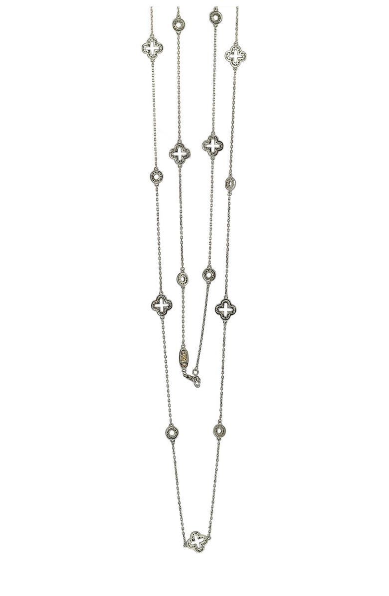 SUZY LEVIAN Sterling Silver Sapphire & Diamond Accent Station Necklace - 0.02ct., Alternate, color, 