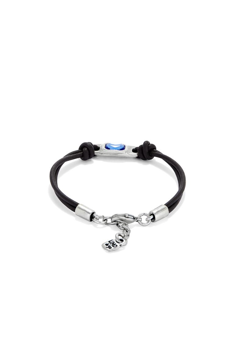 Blue Faceted Crystal Bracelet, Alternate, color, Silver