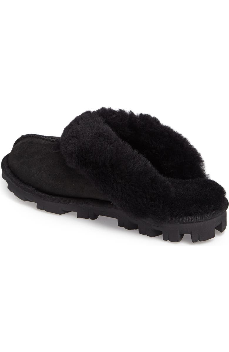 UGG<sup>®</sup> Coquette Genuine Shearling Lined Slipper, Alternate, color, Black