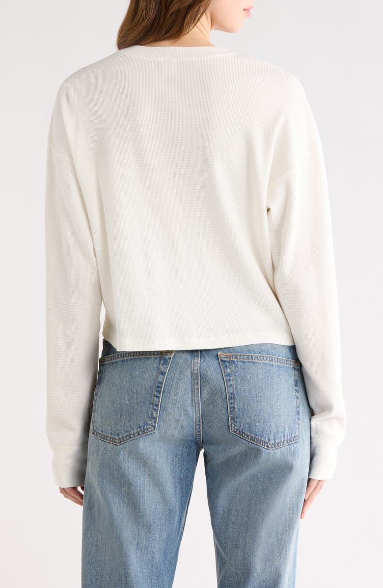 Re/Done Waffle Knit Henley, Alternate, color, Off White
