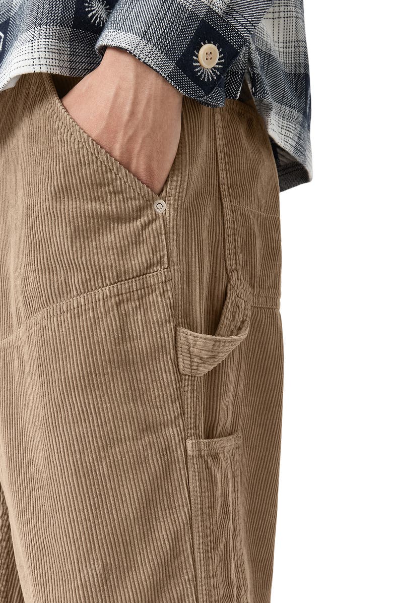 AllSaints Dustan Cotton Corduroy Wide Leg Pants, Alternate, color, Gull Brown