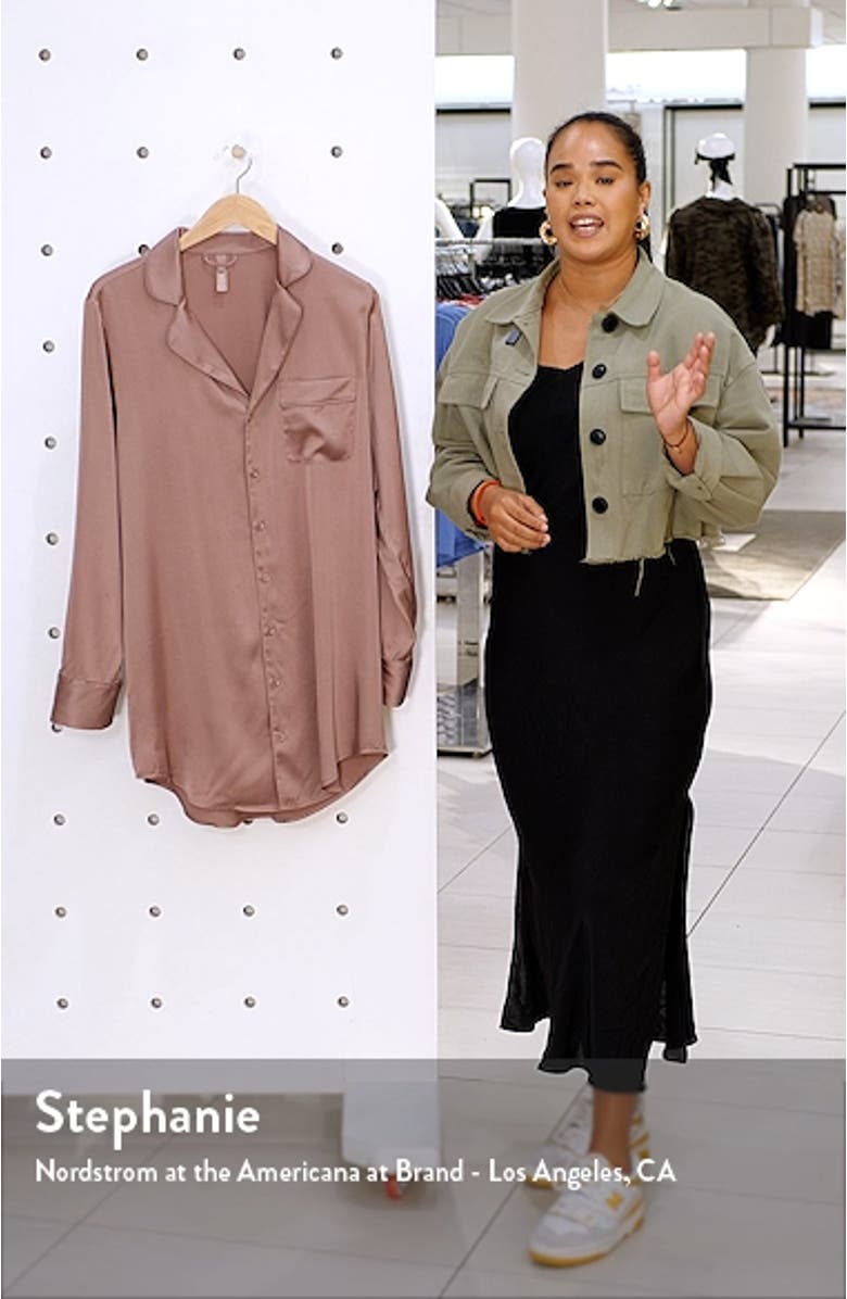 Stretch Silk Button-Up Night Dress, sales video thumbnail